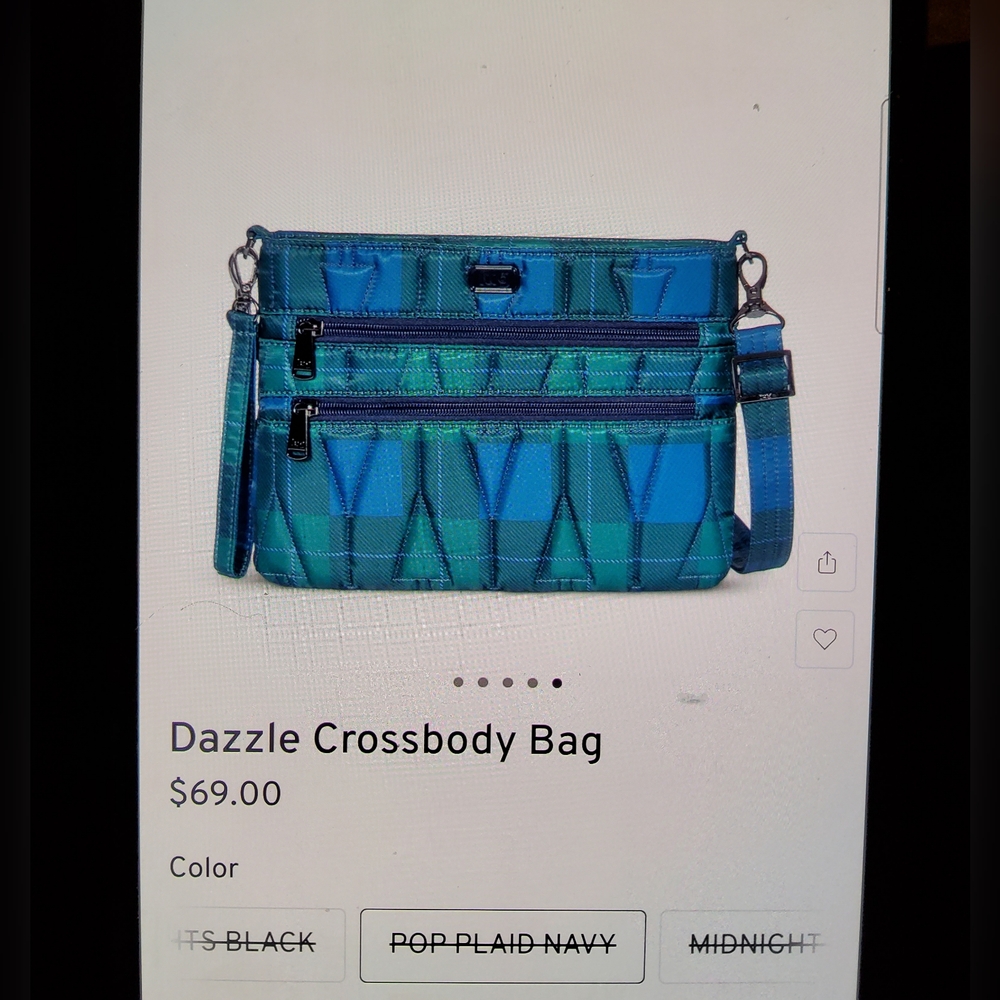 Lug Dazzle Crossbody Bag, Pop Plaid Navy